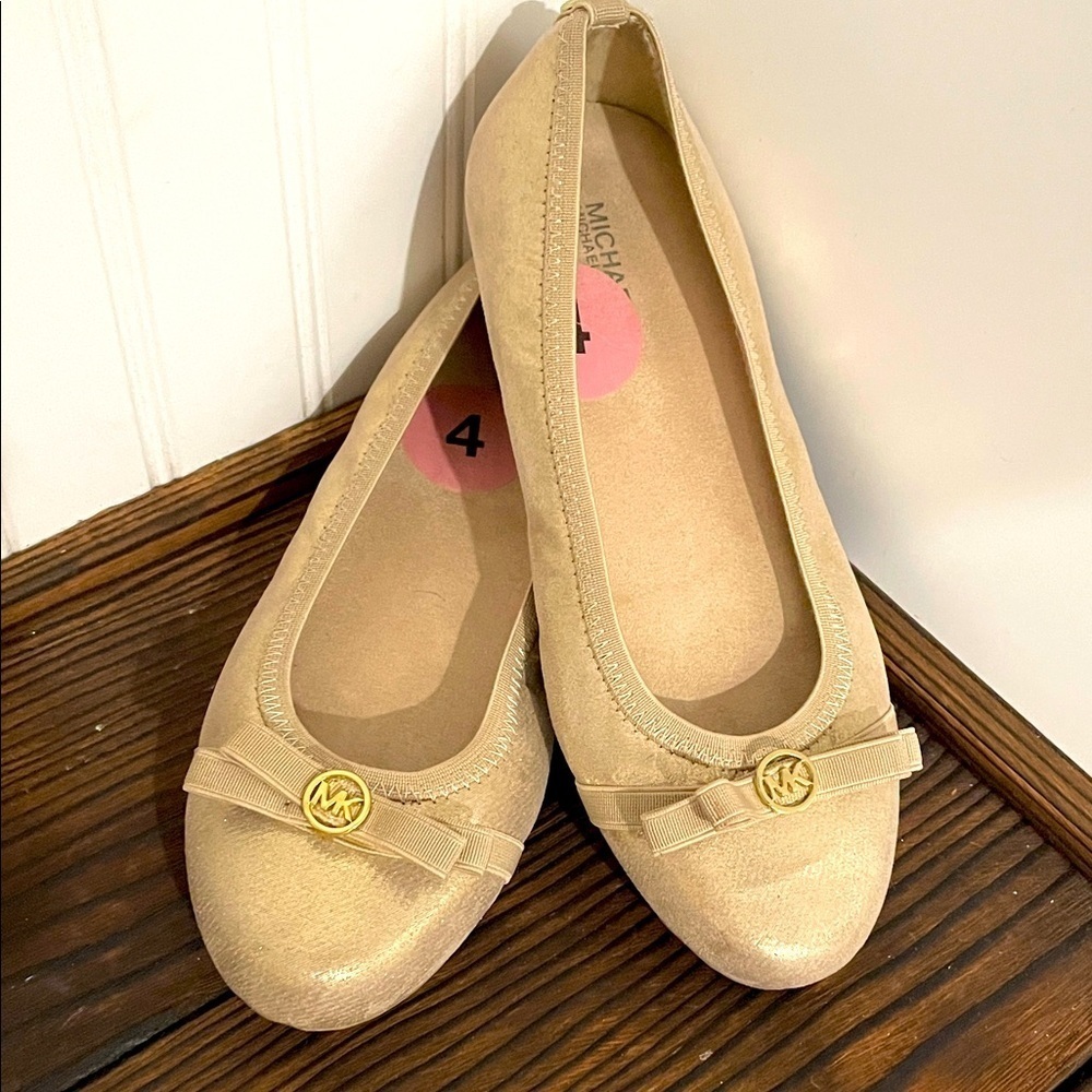 Michael Kors Gold Shimmer Ballet Flats